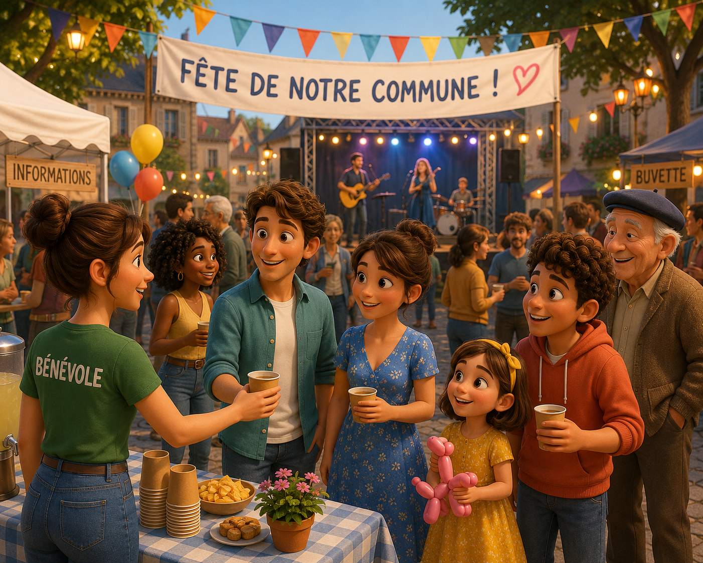 Illustration d'une fête de commune